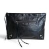 Balenciaga Agneau Classic Hardware Small Pouch Black