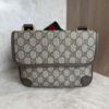 Gucci GG Supreme Monogram Web Neo Vintage Double Flap Messenger Bag Beige New Acero