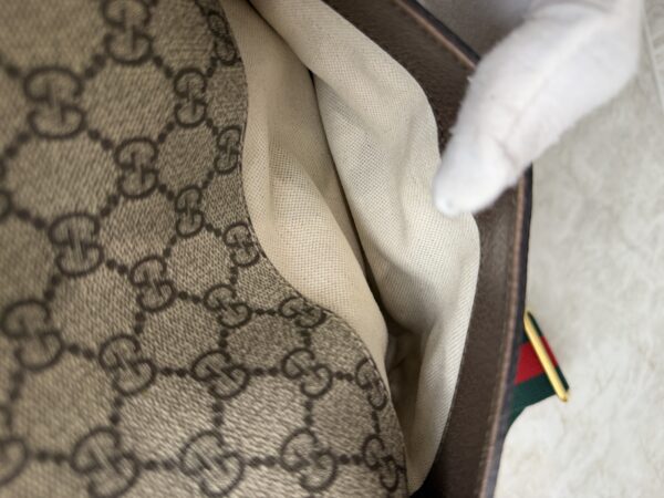 Gucci GG Supreme Monogram Web Neo Vintage Double Flap Messenger Bag Beige New Acero