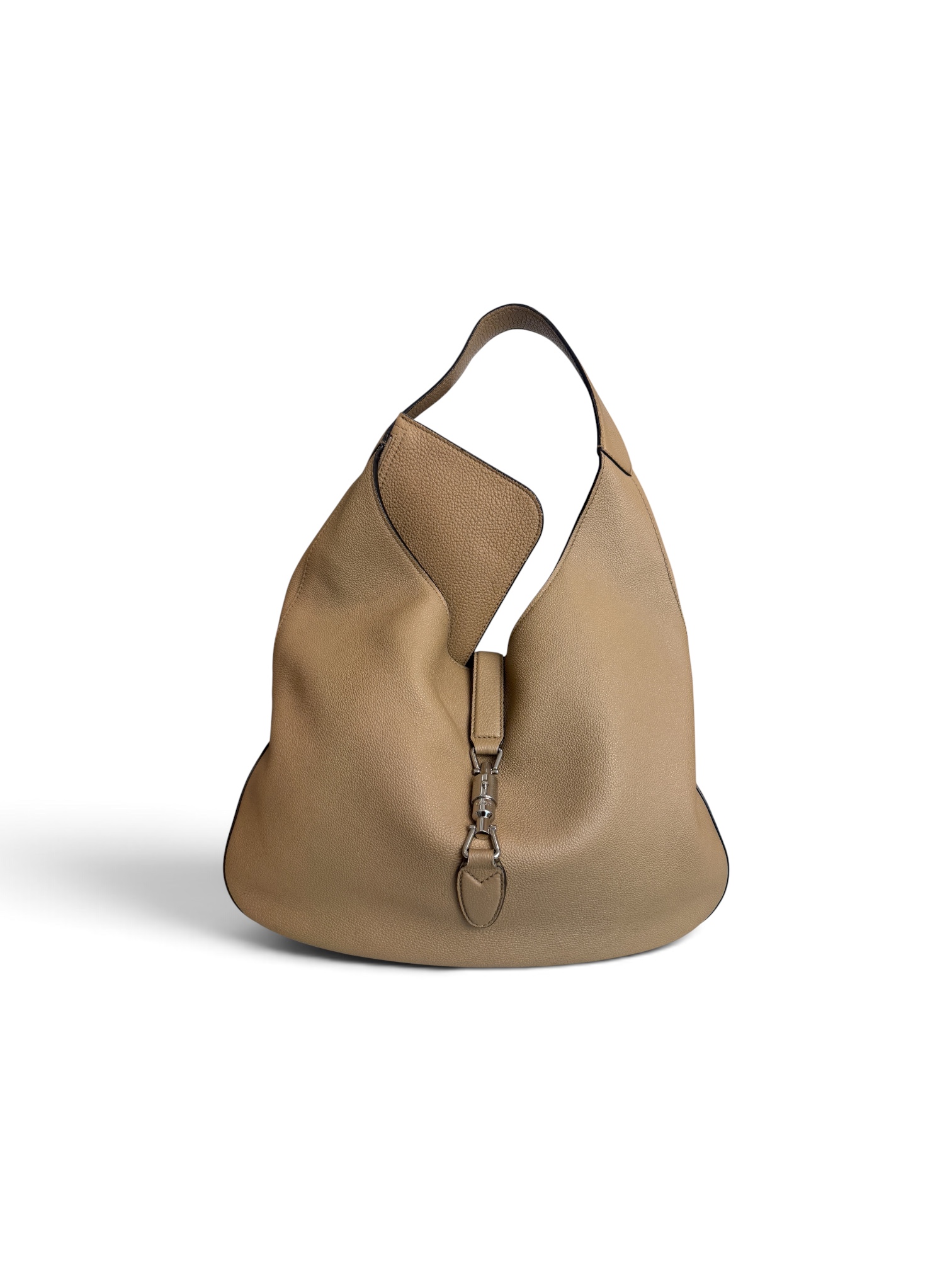 Gucci Beige Pebbled Leather Soft Jackie Hobo Bag