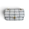 Chanel Raffia Effect Medium Tweedy Flap Bag Black White