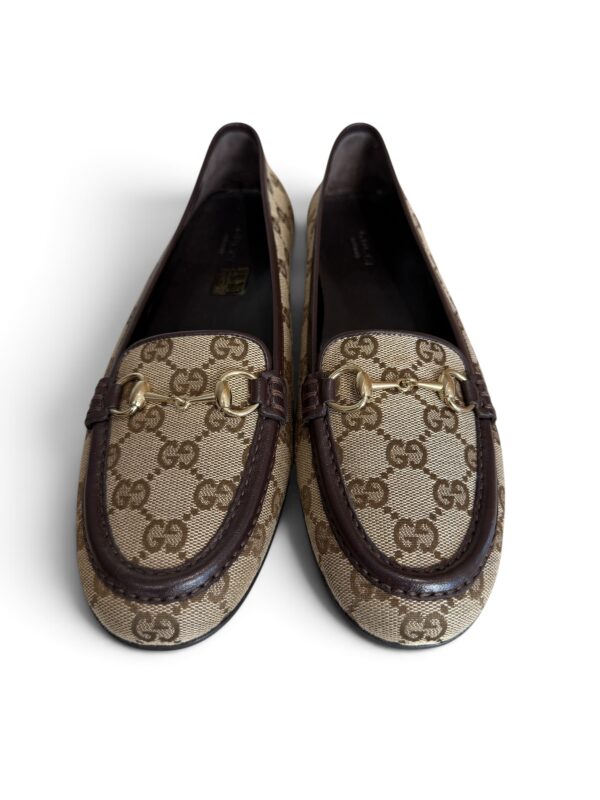 Gucci Horsebit GG Canvas Mule Slides Size 39.5