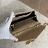 Saint Laurent Large Envelope Quilted Leather Chain Wallet Beige and Gold Hardware