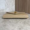 Saint Laurent Large Envelope Quilted Leather Chain Wallet Beige and Gold Hardware