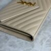 Saint Laurent Large Envelope Quilted Leather Chain Wallet Beige and Gold Hardware