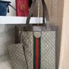 Gucci Ophidia Soft GG Supreme Large Tote Brown