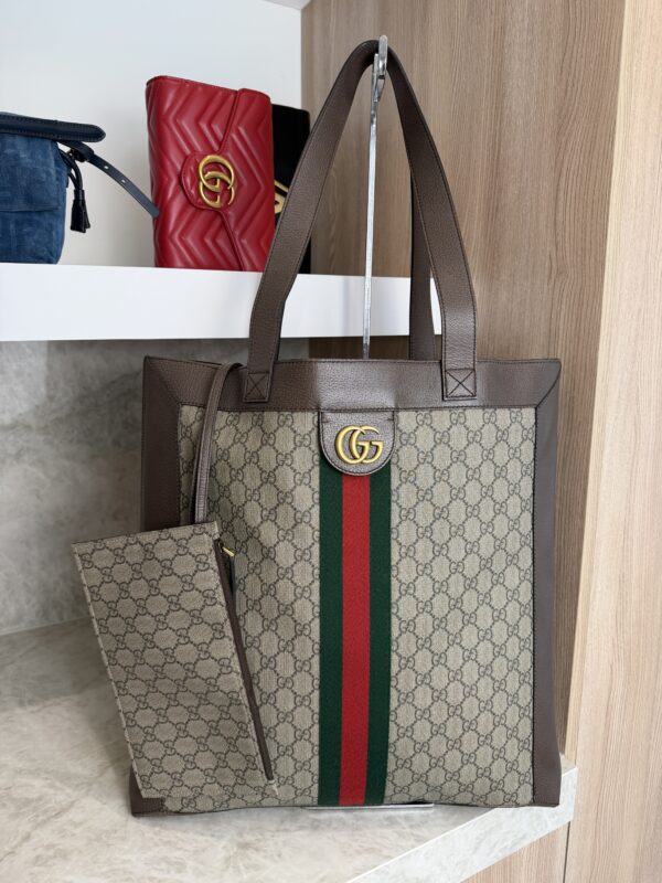 Gucci Ophidia Soft GG Supreme Large Tote Brown