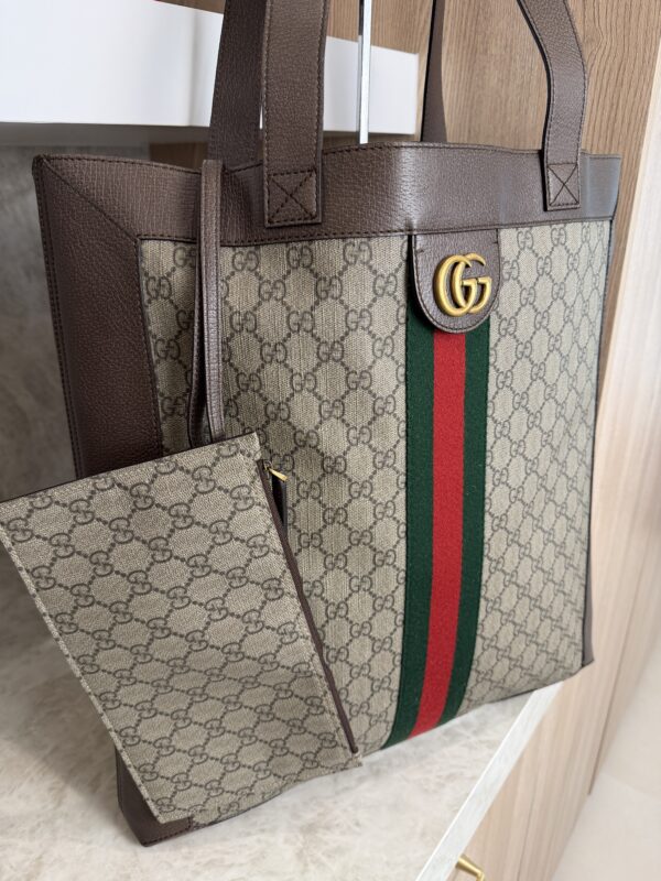 Gucci Ophidia Soft GG Supreme Large Tote Brown