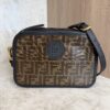 Fendi Black/Brown Coated Canvas And Leather Mini Camera Case Shoulder Bag
