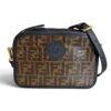 Fendi Black/Brown Coated Canvas And Leather Mini Camera Case Shoulder Bag