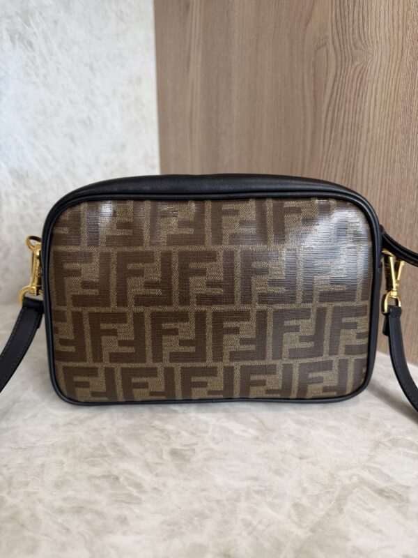 Fendi Black/Brown Coated Canvas And Leather Mini Camera Case Shoulder Bag