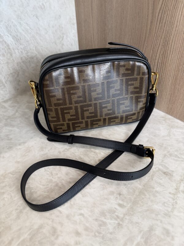 Fendi Black/Brown Coated Canvas And Leather Mini Camera Case Shoulder Bag