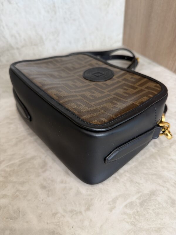 Fendi Black/Brown Coated Canvas And Leather Mini Camera Case Shoulder Bag