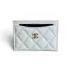 Chanel Caviar Quilted Card Holder White Gold Hardware