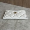 Chanel Caviar Quilted Card Holder White Gold Hardware