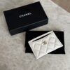 Chanel Caviar Quilted Card Holder White Gold Hardware