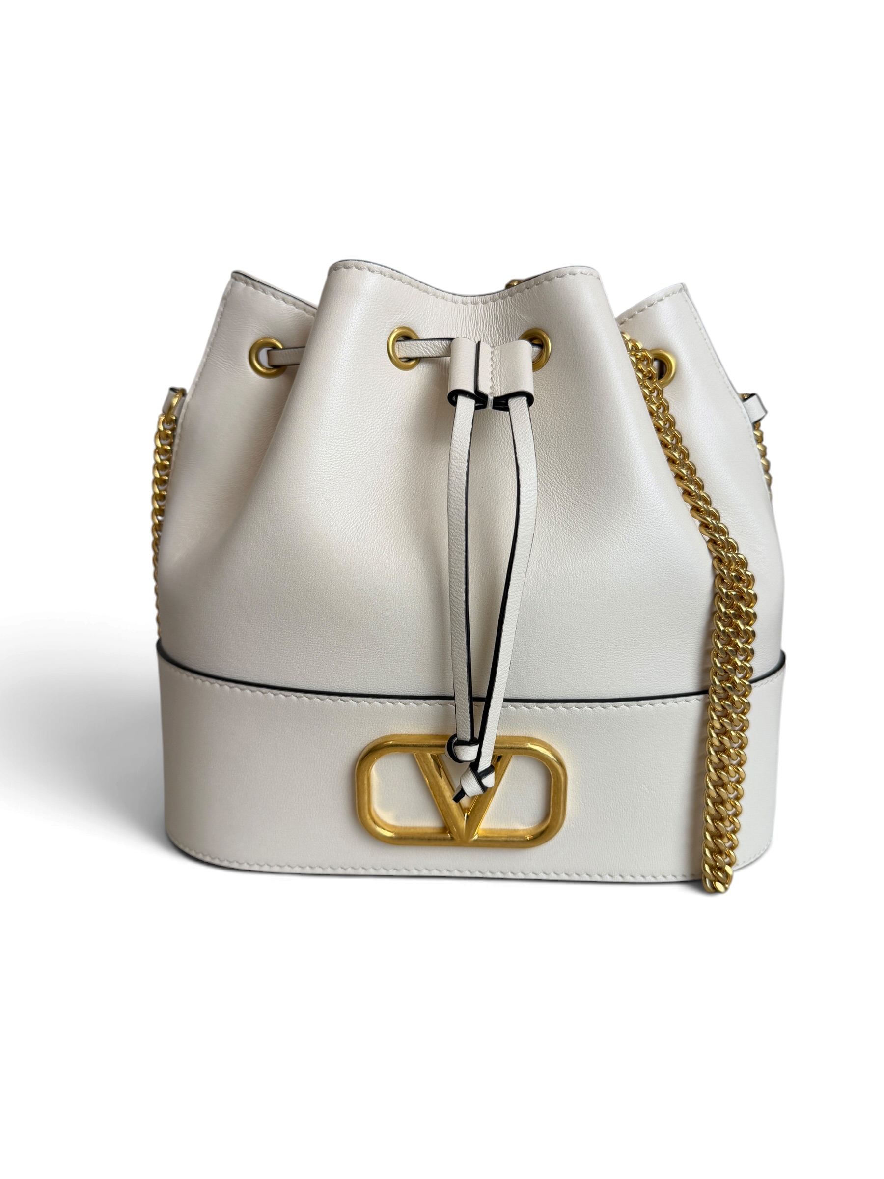 Valentino Garavani Mini Bucket Bag in Nappa with Vlogo Signature Chain