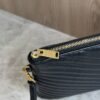 Saint Laurent (YSL) Calfskin Matelasse Chevron Monogram Document Holder Black