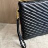 Saint Laurent (YSL) Calfskin Matelasse Chevron Monogram Document Holder Black