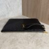 Saint Laurent (YSL) Calfskin Matelasse Chevron Monogram Document Holder Black