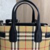 Burberry Goatskin Vintage Check Small Banner Tote Black