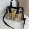 Burberry Goatskin Vintage Check Small Banner Tote Black