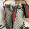 Gucci GG Supreme Monogram Neo Vintage Drawstring Bucket Backpack Beige New Acero Crop