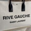Saint Laurent (YSL) Canvas Rive Gauche Tote Naturale Black and Tan