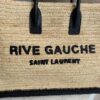 Saint Laurent (YSL) Raffia Calfskin Rive Gauche Tote Naturale Black
