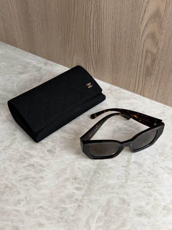 Chanel Acetate Rectangle Sunglasses 5506 Tortoise