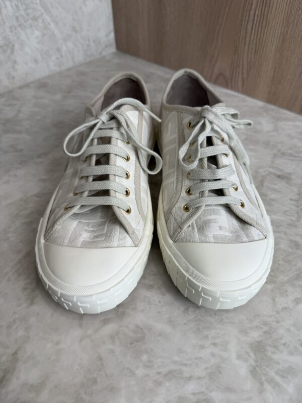 Fendi Zucca FF Logo Canvas Sneakers Women's Size: 9.5