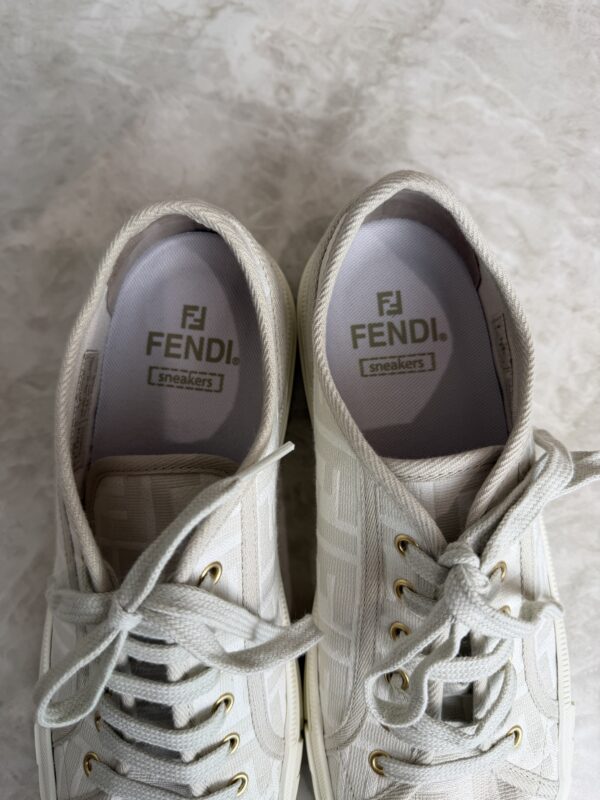 Fendi Zucca FF Logo Canvas Sneakers Women's Size: 9.5