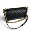 Chanel Boy Flap Bag Quilted Caviar Old Medium Gold Hardware