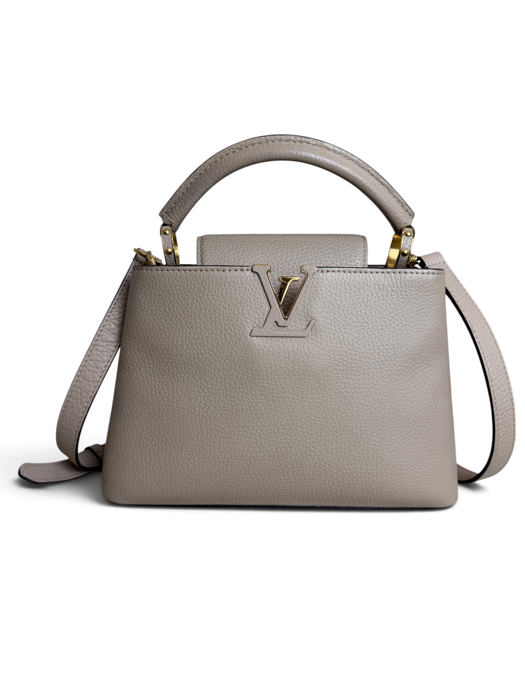 Louis Vuitton Taurillon Capucines BB Galet