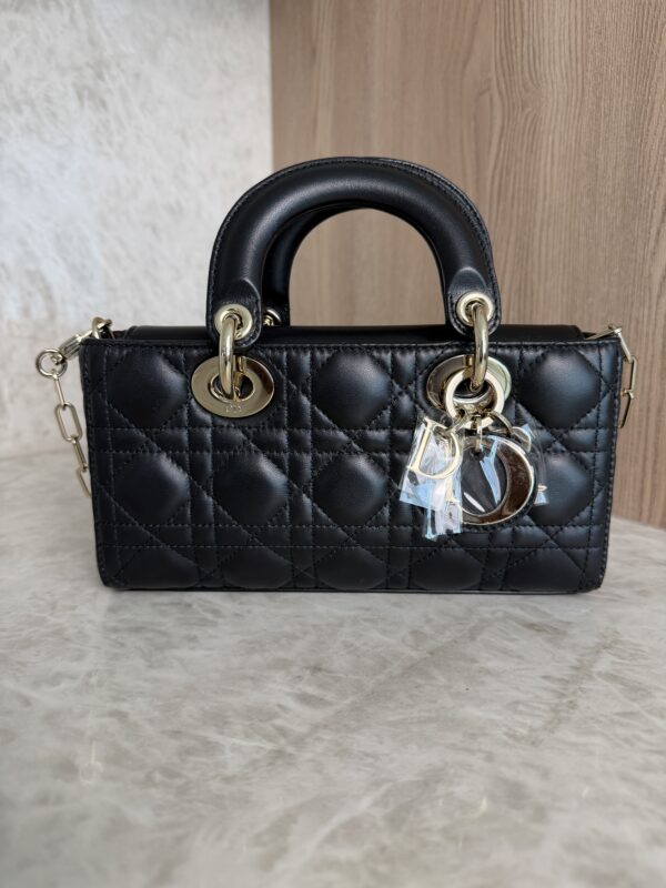 Christian Dior Lambskin Cannage Small Lady D-Joy Black Gold Hardware