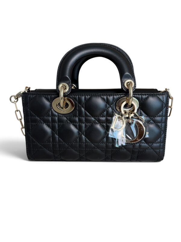 Christian Dior Lambskin Cannage Small Lady D-Joy Black Gold Hardware