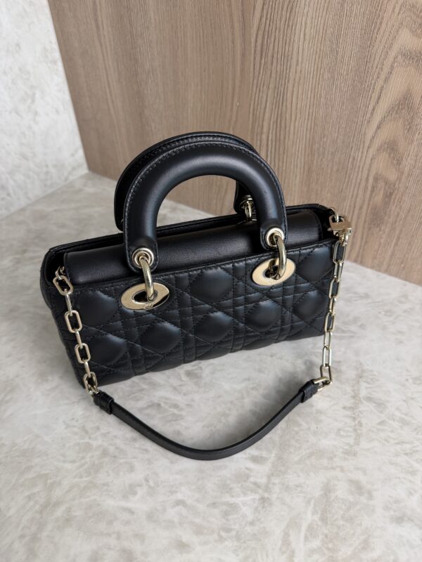Christian Dior Lambskin Cannage Small Lady D-Joy Black Gold Hardware
