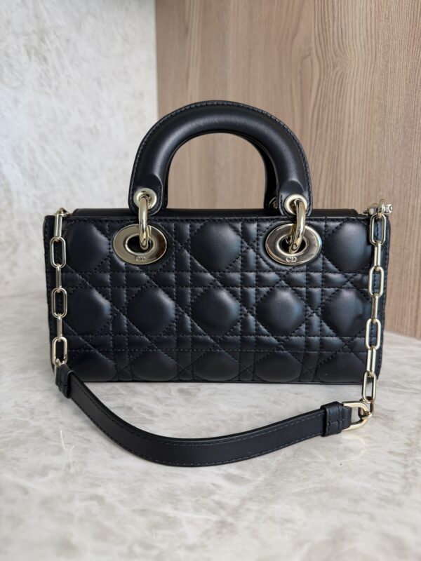Christian Dior Lambskin Cannage Small Lady D-Joy Black Gold Hardware
