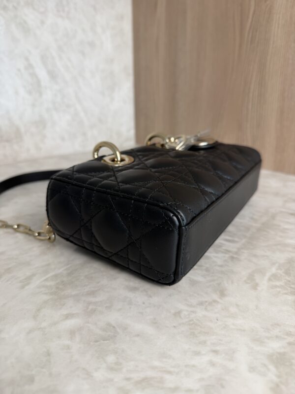 Christian Dior Lambskin Cannage Small Lady D-Joy Black Gold Hardware
