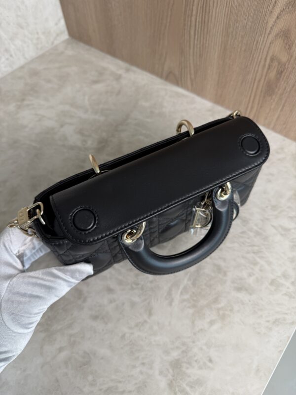 Christian Dior Lambskin Cannage Small Lady D-Joy Black Gold Hardware