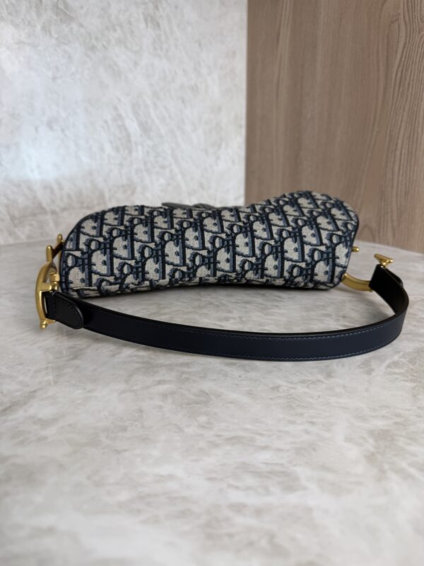 Christian Dior Saddle Handbag with Strap Oblique Canvas Medium