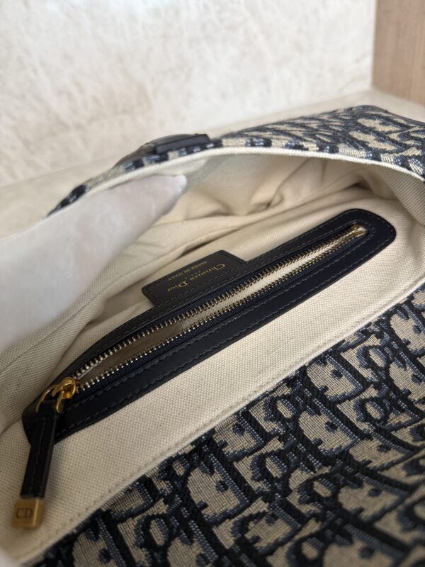 Christian Dior Saddle Handbag with Strap Oblique Canvas Medium