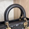 Christian Dior Lady Dior Bag Cannage Quilt Lambskin Medium Black and Gold Hardware