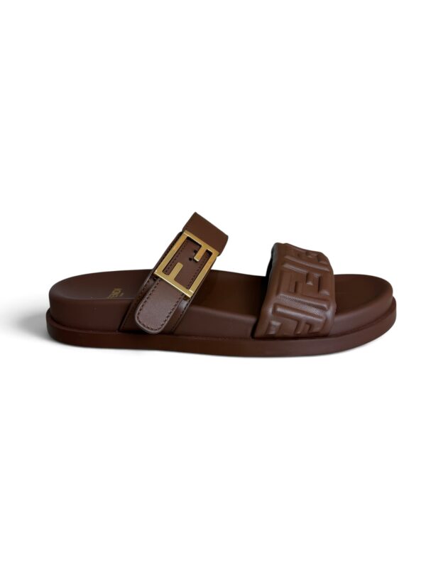 Fendi Feel FF Double Band Sandal Brown 38.5
