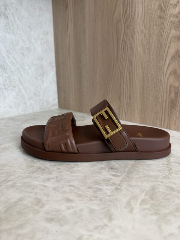 Fendi Feel FF Double Band Sandal Brown 38.5