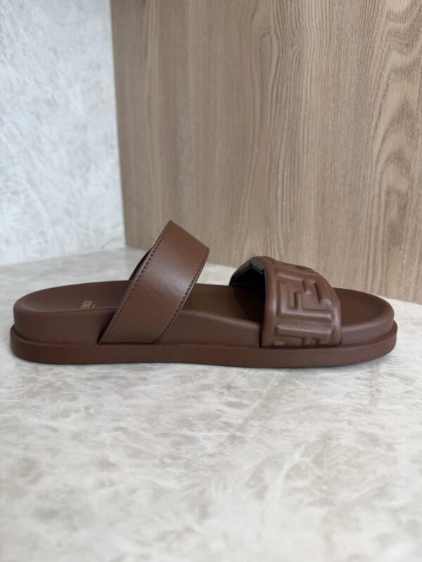Fendi Feel FF Double Band Sandal Brown 38.5