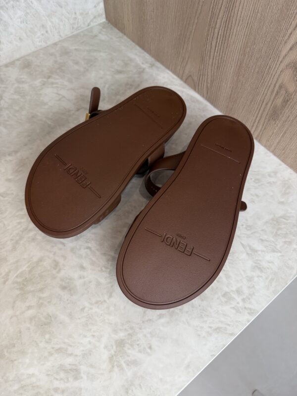 Fendi Feel FF Double Band Sandal Brown 38.5