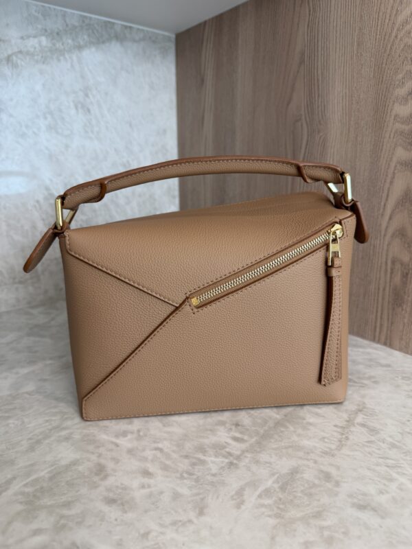 Loewe Small Puzzle Edge Bag in Soft Grained Calfskin Toffee