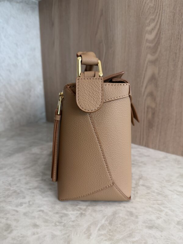 Loewe Small Puzzle Edge Bag in Soft Grained Calfskin Toffee