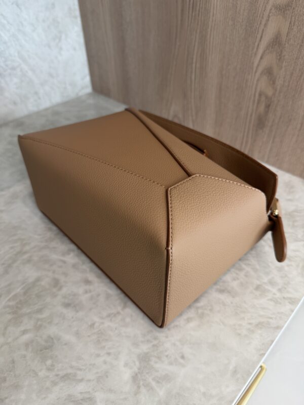 Loewe Small Puzzle Edge Bag in Soft Grained Calfskin Toffee
